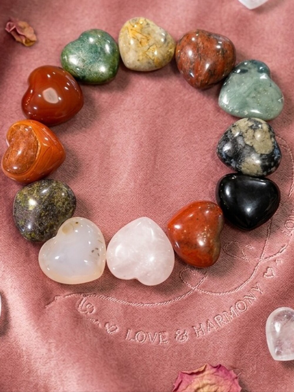 Lot Of 12 Mini Crystal Hearts